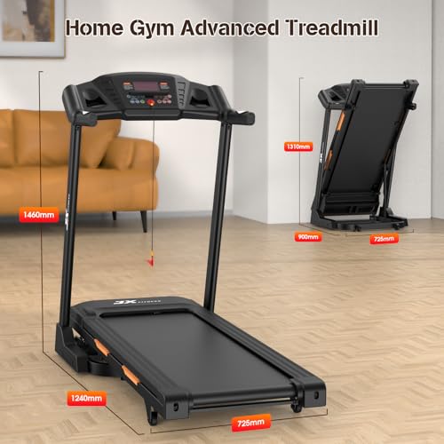 Image of JX FITNESS Treadmill for Home, Folding Treadmill with 15% Auto Incline, 0.5 to 10 MPH Speed, Walking or Running Treadmill with App, IPAD Holder, 350lbs Weight Capacity