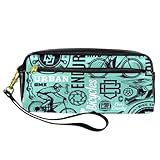 Federmäppchen, Fahrrad-Shop, Club, Poster, Stiftetasche, PU-Leder, Schreibwaren-Tasche mit Reißverschluss, für Jungen und Mädchen, Schul- und Bürobedarf