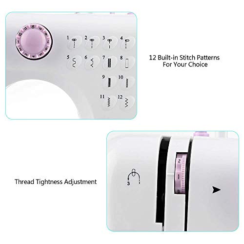 Kranich Portable Sewing Machine 2 Speed 12 Stitches Double Thread Needle Mini Sewing Machine