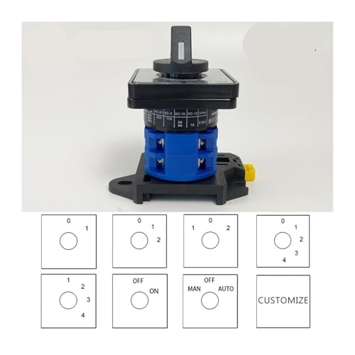 Sélecteur de conversion Rail DIN LW26-20/2 commutateur à cames 2 pôles 20A - 4