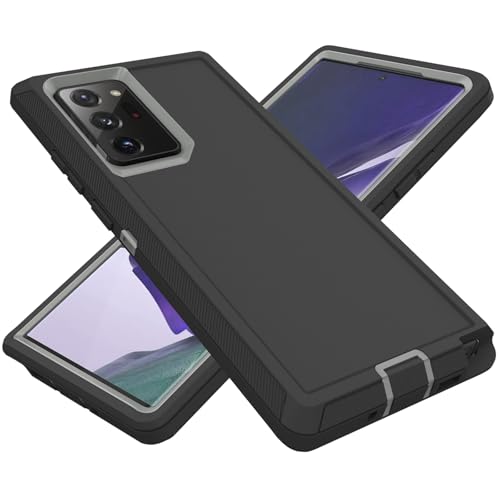 for Samsung Galaxy Note 20 Ultra Case, Heavy Duty Protective Case Dustproof Shockproof Protection 3 in 1 Rugged Cover for Samsung Galaxy Note 20 Ultra 6.9 Inch (Grey/Black)
