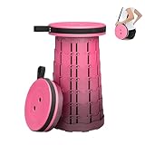 HOGXUAE Portable Telescoping Stool, Retractable Folding Stool for Camping Garden Fishing Hiking Travel BBQ, Adjustable Collapsible Stools (Gradient Purple)