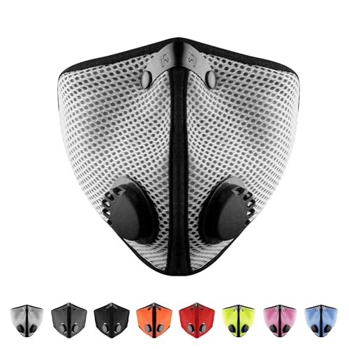 Image of RZ Mask M2 - Cooling Mesh Dust Mask w / 99.8% Carbon Filtration, Anti Fogging w /Easy Use Hook-and-Loop Head Strap