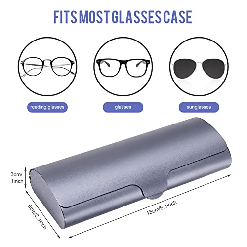 Image of Hifot Aluminium Glasses Case, Slim Reading Glasses Case, Portable Travel Metal Eyeglass Spectacles Protection Hard Shell