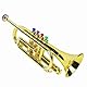 Trompete, Bb Standard Trompeten Set, Metallische Goldenes Kindertrompetenspielzeug mit 4 Farbigen Tasten Für Weihnachtsmusikgeschenke zu Hause, in Der Schule