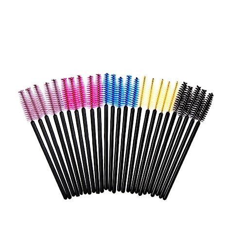 FRCOLOR 50pcs Disposable Eyelash Mascara Wands Brush Multicolor Makeup Applicators for Eyelash Extensions Hummingbird Feeder Cleaning and More