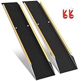 BEJONI 48" Aluminum Motorcycle Ramp, 2PCS 1200 lbs Capacity Lawn Mower Ramps for Sheds, 10'' Wide Non-Slip Loading Ramps for Pickup Trucks, ATV, UTV, Dirt Bike, Golf Cart, Scooter, Boat, Bike
