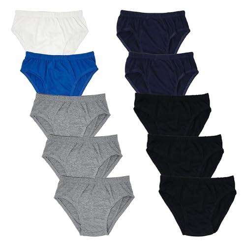 Andrew Scott Basics Little Boys/Big Boys 10 Pack Cotton Sport Brief Underwear