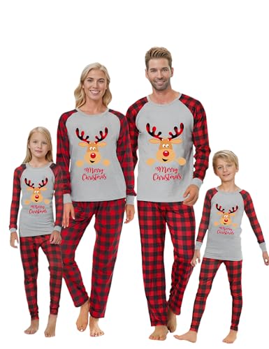 Christmas Pajamas for Family Women Merry Christmas Pjs Red Plaid Sleepwear Matching Family Christmas Pajamas