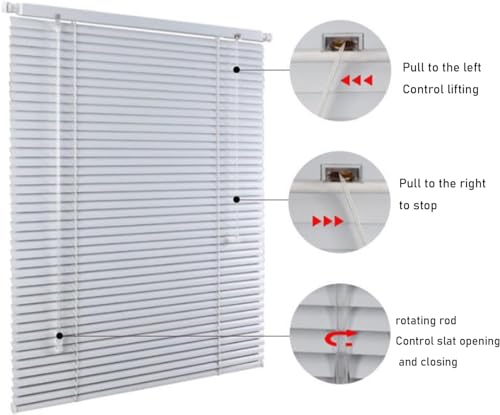 Persianas venecianas de aluminio sin taladrar, cortinas horizontales impermeables para ventana 7