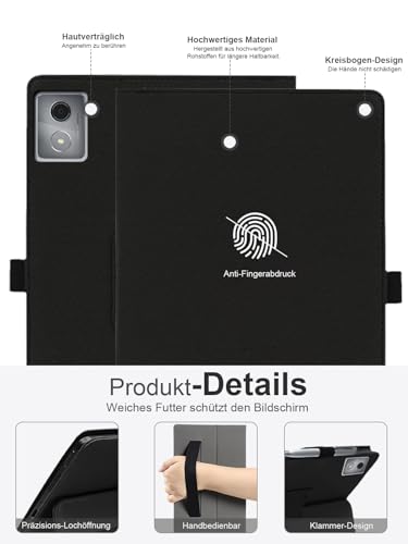 Étui pour tablette Android 16 de 12,7" résistant aux chocs et imperméable noir
