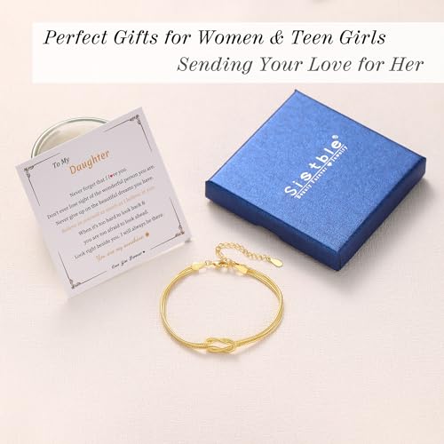 Image of Gold Bracelets for Women Teen Girl Gifts Infinity Knot Bracelet Gifts for Daughter Granddaughter Wife Birthday Gift Ideas Anniversary Valentines Mothers Day Christmas Jewelry