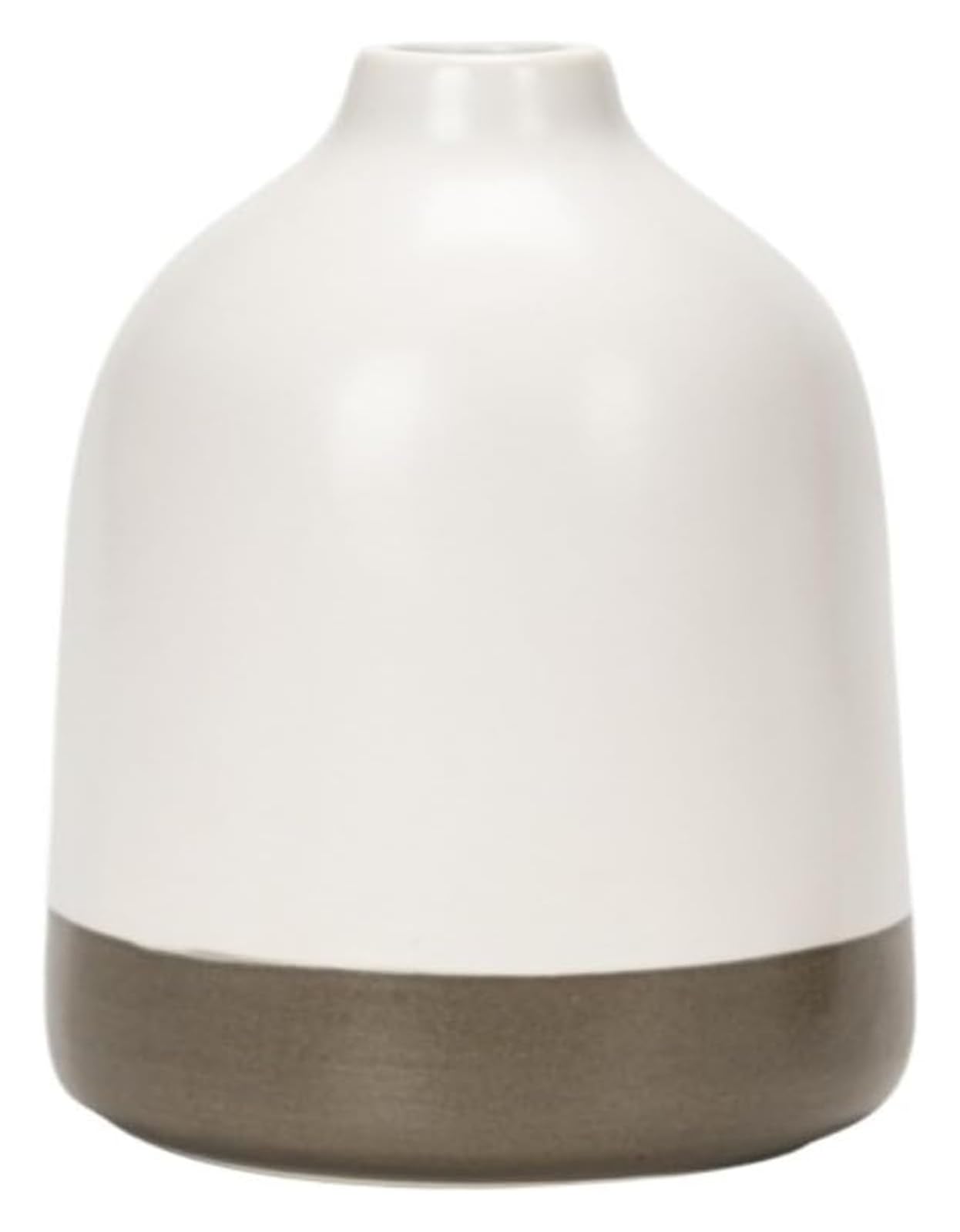 Vase Tabletop Flower Glass Two-color Ceramic Creative Flower, Interior Decoration, Fashionable Ornament Vase(A)-White-A(Grey Wolf)