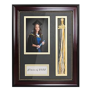GraduationMall Class of 2022 Graduation Photo Shadow Box Frame with Tassel Holder for 4×6 Pictures,Real Glass,Black Over…