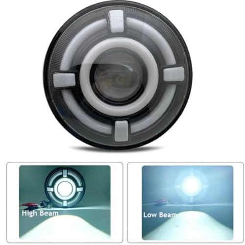 Image of Royal Bullet Daymaker Halo 7 inch LED Headlight | 110W Cree | High /Low + DRL Beam LED Headlight, 6 Months Warranty Compatible With Royal Enfield, Thar, Gypsy (Original)