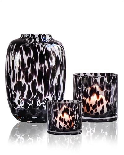 CONVIVA Glass Vase and Candle Holder Set