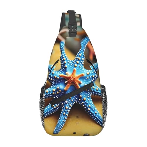 Mochila bandolera deportiva unisex con estampado de estrella de mar