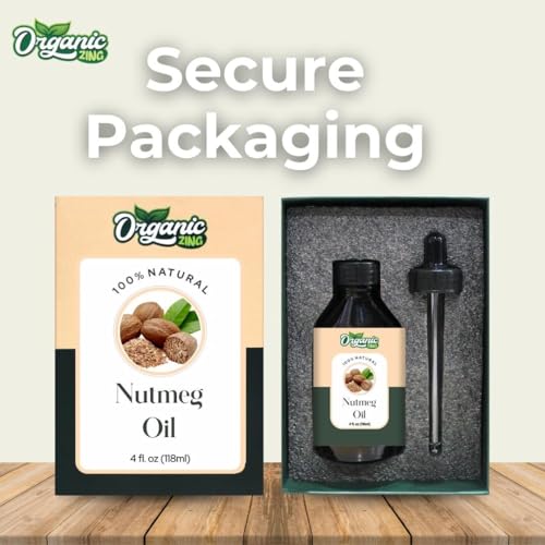 Image of Organic Zing Nutmeg (Myristica Fragrans) Oil | Pure & Natural Essential Oil for Aroma, Diffusers, Skincare & Hair care - 118ml /3.99fl oz