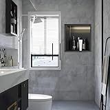 304 Edelstahl Dusche mit LED Licht Einbauregal Badregal Fliesenfreie Installation 92° geneigter Boden für effizienten Wasserablauf