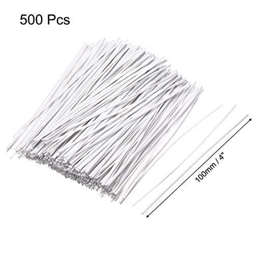 uxcell 4 Inches Plastic Twist Ties Reusable Cable Cord Wire Ties White 500pcs miniatura 2