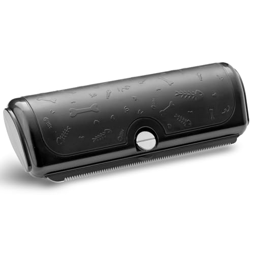 PetPog Slanatore per Cani e Gatti – Spazzola/Cardatore in Metallo per Rimuovere Pelo Morto e Sottopelo – Per Cani e Gatti a Pelo Corto e Medio – Nero