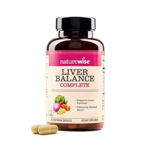 NatureWise Liver Balance Detox Supplement - Triple Repair Formula with Milk Thistle, Dandelion, Turmeric, Artichoke, Reishi Mushroom & Kudzu, Vegan - 60 Capsules[30-Day Supply] - image 1