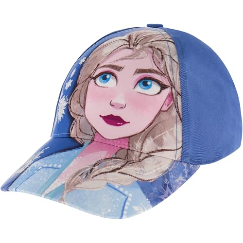 Disney Girls Baseball Cap, Frozen Elsa & Anna Adjustable Toddler 2-4 Or Girl Hats for Kids Ages 4-7, Blue