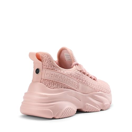 DREAM PAIRS DREAM PAIRS Women's Platform Chunky Fashion Sneakers Slip On Walking Stylish Lightweight Classic Casual Sneaker,Size 6,Pink,DWUMFN2507