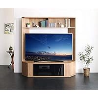 壁面収納付テレビ台（ブラウン） 60V型対応 天然木突板使用 ヴィンテージ調 壁面収納付テレビ台（ブラウン） 60V型対応 天然木突板使用 ヴィンテージ調