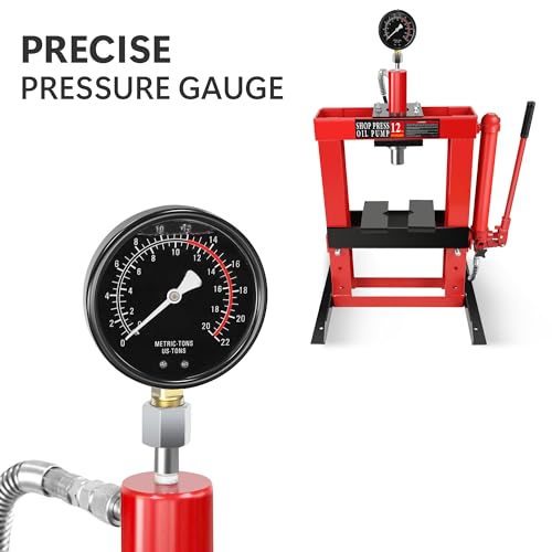 Dithoko Benchtop Hydraulic Shop Press, H-Frame 12 Ton Hydraulic Shop Press With Adjustable Working Table And Pressure Gauge thumb #3