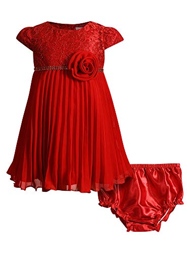 Youngland Baby Girls Special Occasion Holiday Dress, Red, 24M