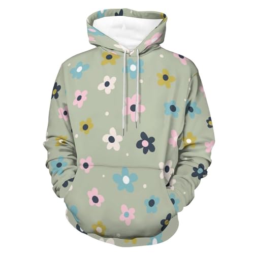 Sweats à capuche manche longue pour homme et femme pull imprimé floral taille S