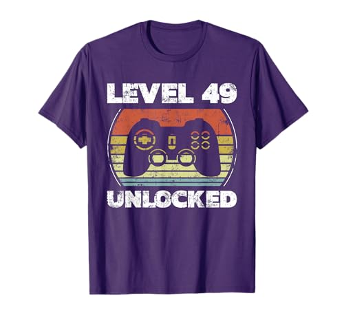 Level 49 Unlocked Funny Video Gamer 49th Birthday T-Shirt