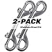 Faneta 316 Stainless Steel Double Ended Bolt Snap Hook, Marine Grade Double End Diving Clips, Heavy Duty Trigger Chain Clip Key Holder for Pet Feed Bucket Hammock Horse Tack (2-Pack) (90mm Silver)