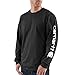Carhartt Mens Loose Fit Heavyweight Long-Sleeve Logo Sleeve Graphic T-Shirt Work Utility Shirts, Black, Large US