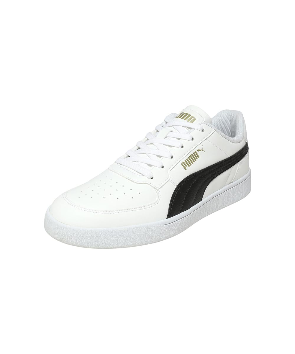 Unisex-Adult, Court Curves, White-Black-Metallic Gold, Sneaker, 8UK, (40608803)-image-37