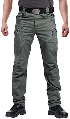 Susclude Men's Outdoor Cargo Workout Pants Military Tactical Pants Ripstop Assault Combat Army Pants Gray Green 36Wx32L