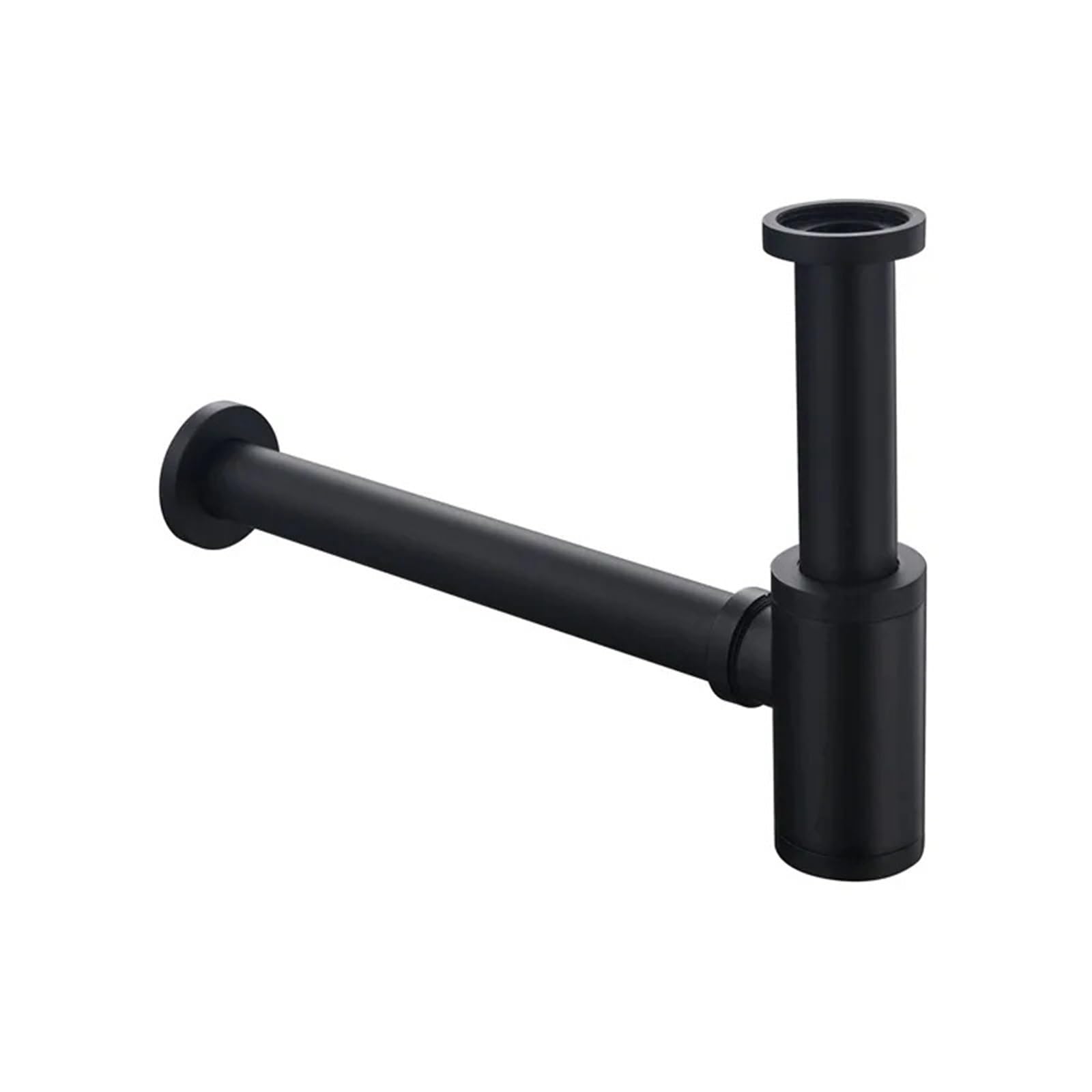 SifóN Para Botellas Desagüe de lavabo emergente for baño, conexión pared, sifones en P, tubería drenaje(Black)