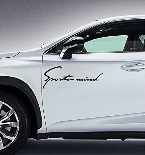 KREEPO Sports Mide Decals Sticker for car Truck Vans (15x45) CM Vinyl Material Removable Waterproof (Pack of 2) Black