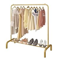 JIUYOTREE Clothing Garment Rack with Shoe Shelves,Commercial Grade Clothing Hanging Rack for Display,Storage
