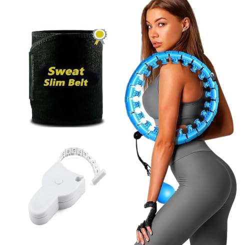 Image of Hula Hoop with Adjustable Weights, Auto-Spinning Ball, Fitness Exercise Hoop Henirag for Men & Women Adults and Kids-Multi Color(Design-3)