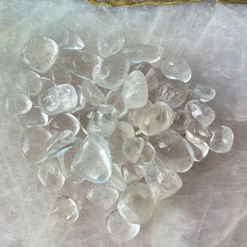 Image of Tumbled Stones, Natural Crystal Healing Stones, Home Office Decor, Aquarium Decorative Pebbles, Vase Fillers (Clear Crystal, 50)