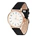 OFFCUP Damenuhr, Damen Analog Quarz Uhr mit Leder Armband, Uhren Damen Einfache Business Klassische Armbanduhr Lässig Quarzuhr Kleideruhr, 3 Zeiger -Schwarz