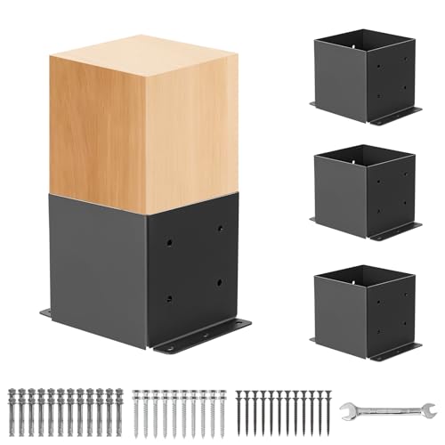 4 Pcs Post Base Brackets for 5.6x5.6 posts