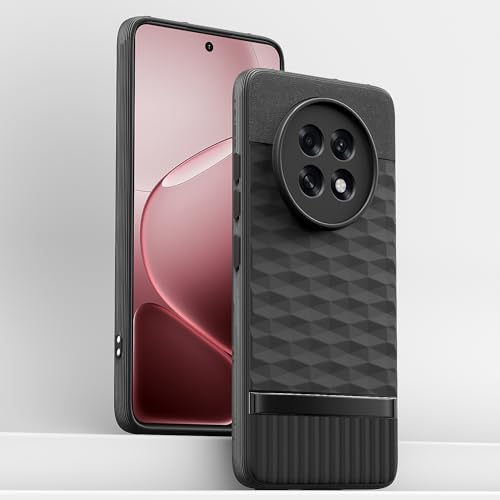 Image of Pikkme Back Cover for Oppo F31 Pro Plus 5G Camera Protection 3D Hexa Cube Design Silicone Protective Bumper Case (Black)