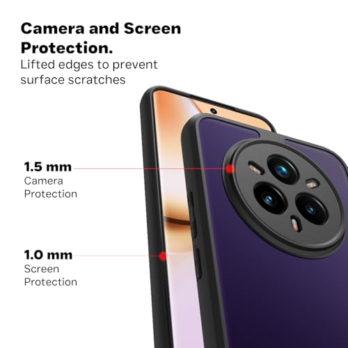 Image of RIGGEAR Shockproof Sleek Hybrid Armor Back Cover Case for Realme 14 Pro Plus 5G (Smoke Black Matte PC + Black TPU Bumper)