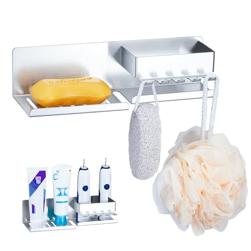 Support mural pour brosse à dents design argenté élégant - 2