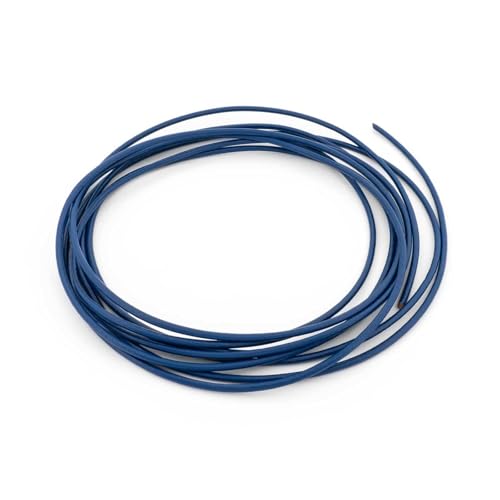 Vintageparts Lederband 2 mm in Kobaltblau lackiert 2 Meter Ketten und Armbänder selber Machen, DIY Schmuckzubehör