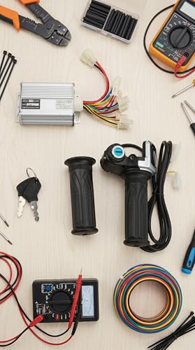 Image of 36V 25A Controller and Throttle,Twist Throttle Handlebar Grips ,Brushed Motor Ebike Speed Controller Kit Compatible with MX350 Razor Dirt Bike Scooter Electric Bicycle (Replacement Parts (36V 1000W)