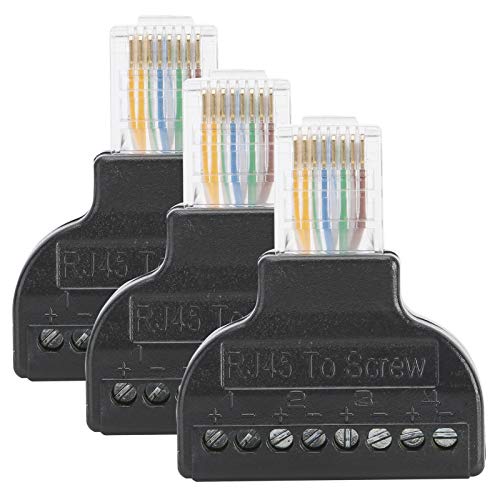 Conector Macho RJ45 con Adaptador de Terminal de Tornillo de 8 Pines Paquete de 3 4